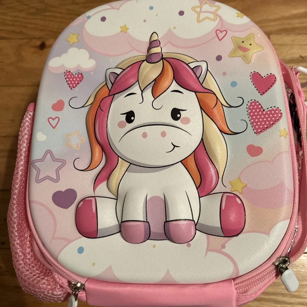 Toddler Kids Insulated Unicorn Lunch Box Bag Pink Adjustable Strap NIB